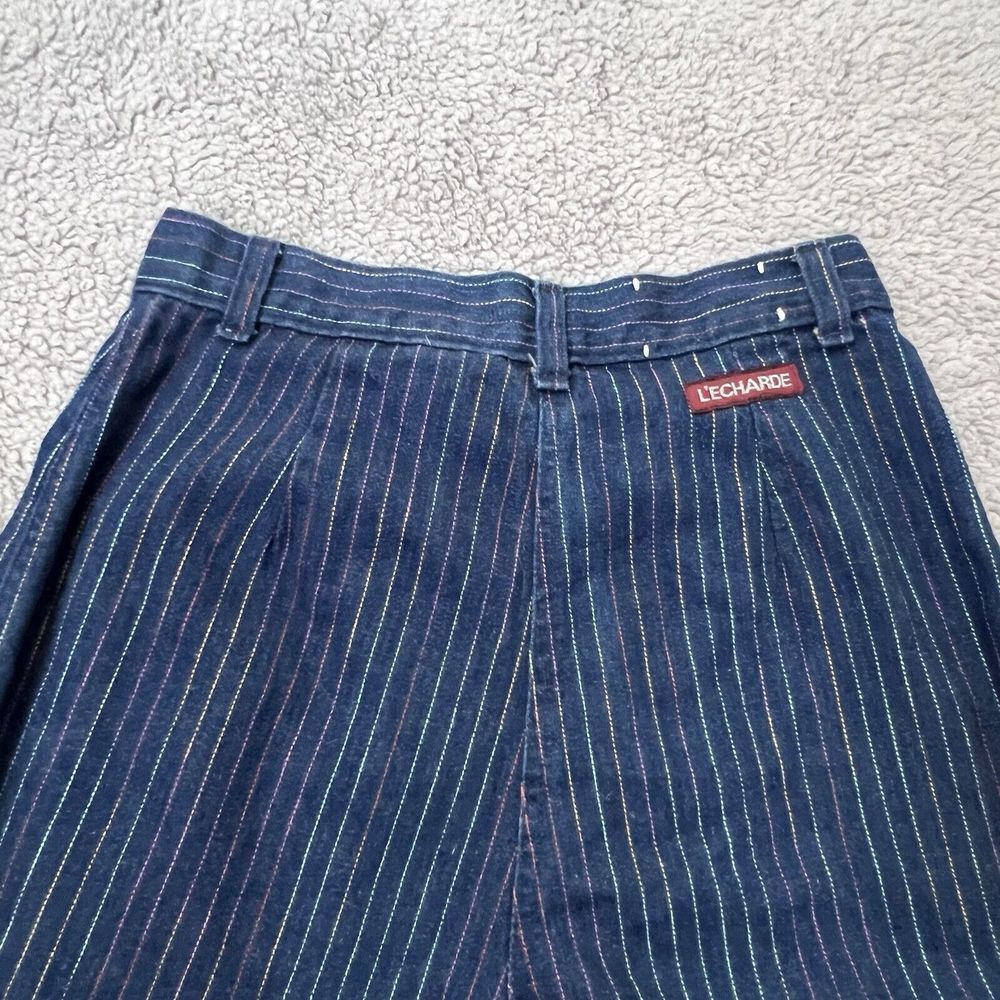 VTG L'ECHARDE Splinter's Inc. Pinstripe High Waist Pleated Denim Pants Size 5 - Picture 8 of 16